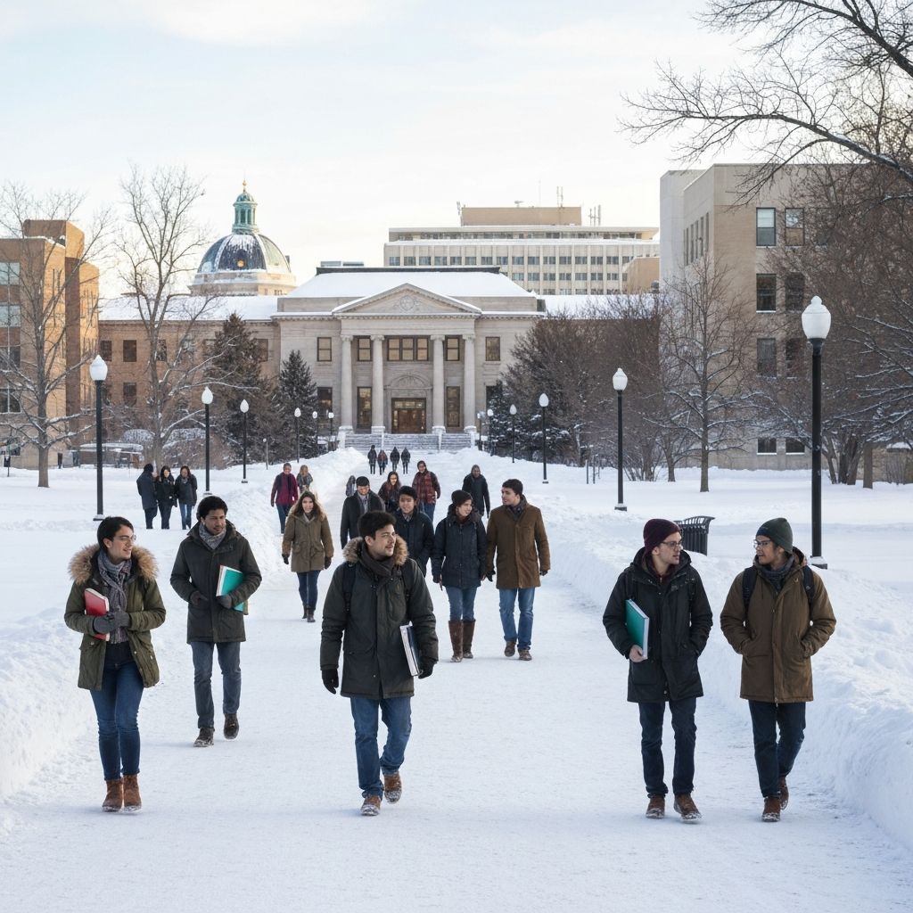 Cold winter at USask campus